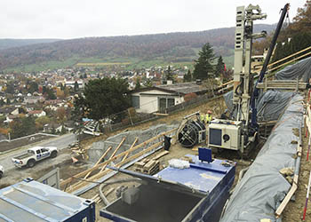 Erdsondenbohrung für Terrassenhäuser in Erlinsbach