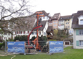 Grundwasserbohrung, Grundwasserbrunnen in Bremgarten